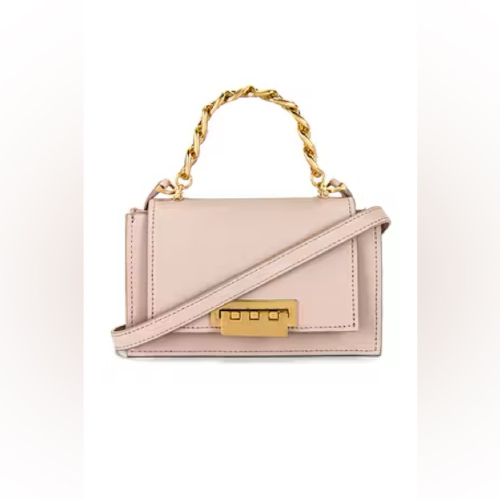 Zac Posen Earthette Chain Mini Top Handle Accordion Bag in Mushroom